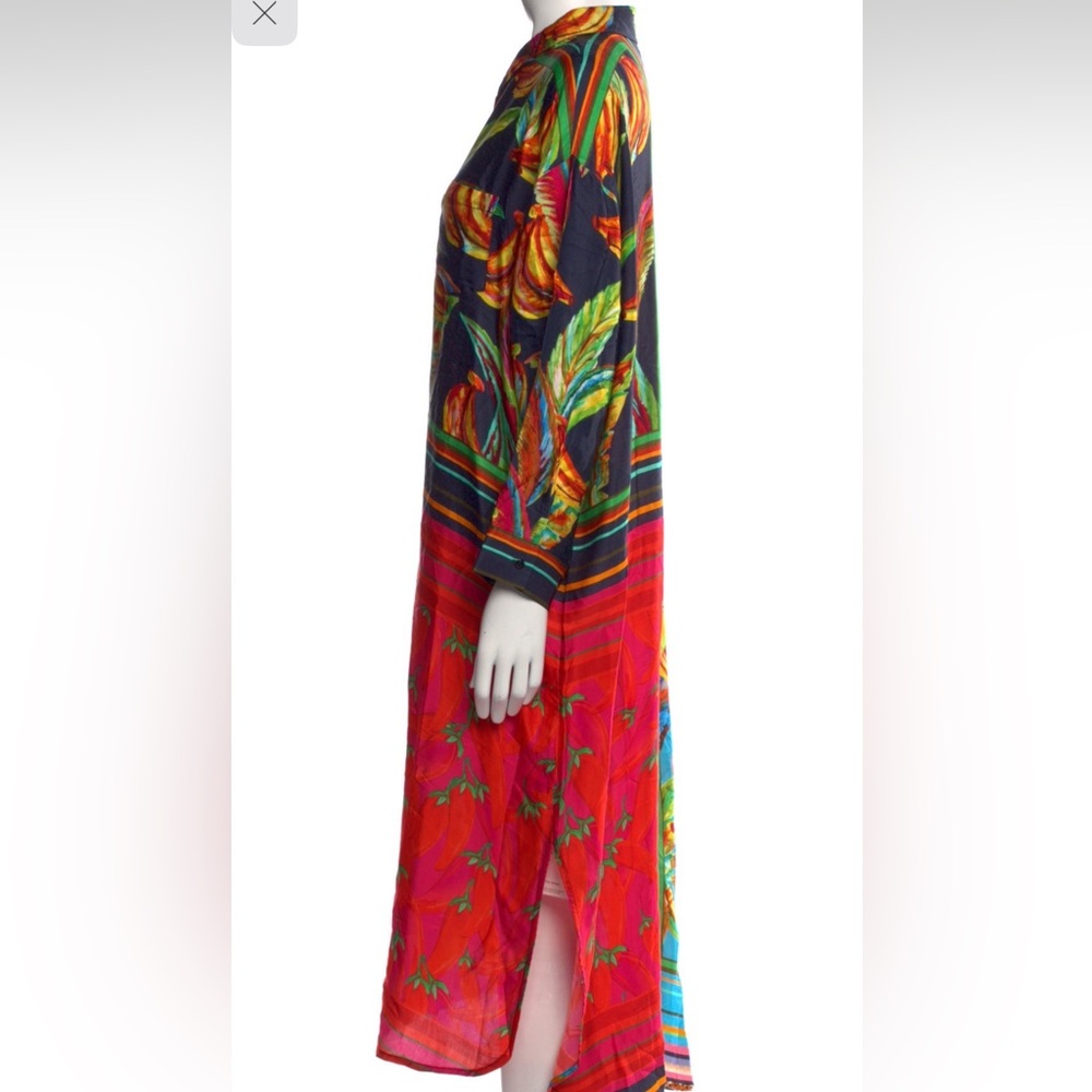 Farm Rio scarf print midi length shirt dress - Picture 4 of 6